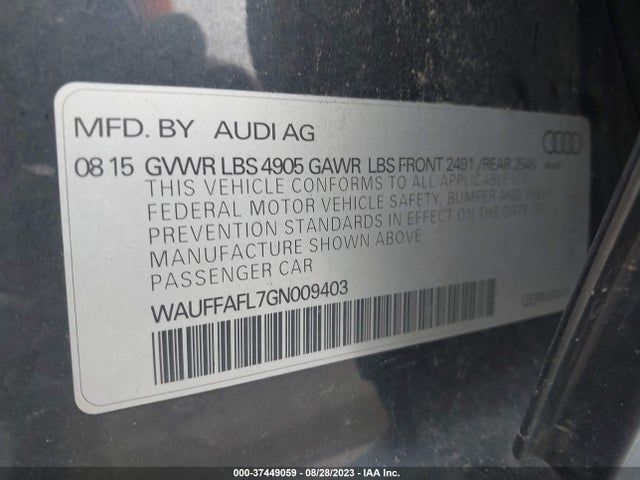 WAUFFAFL7GN009403 Audi A4 Premium Plus