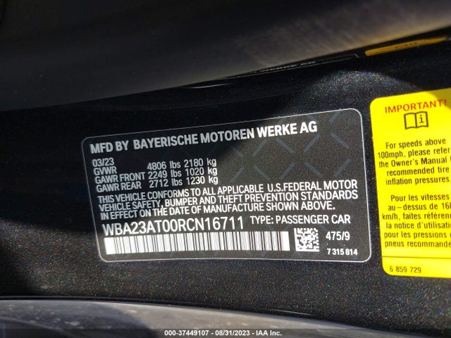 2024 BMW 4 Series, VIN: WBA23AT00RCN16711