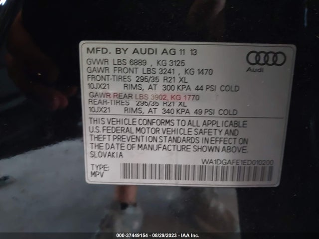 WA1DGAFE1ED010200 Audi Q7 3.0t S Line Prestige