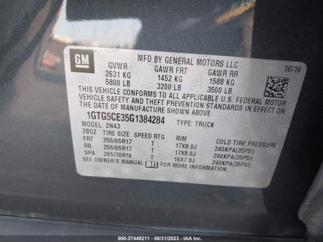1GTG5CE35G1384284 GMC Canyon 2wd Sle