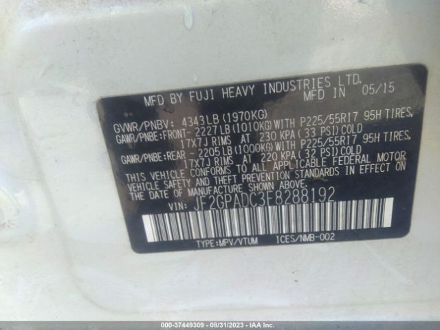 JF2GPADC3F8288192 Subaru Xv Crosstrek Premium