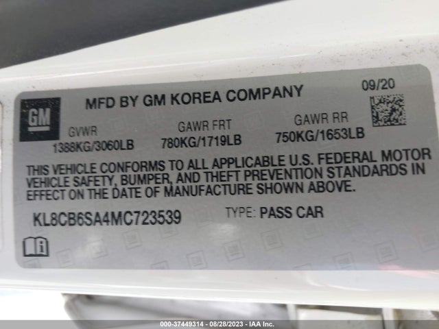 Chevrolet SPARK LS 2021 KL8CB6SA4MC723539 Image 9