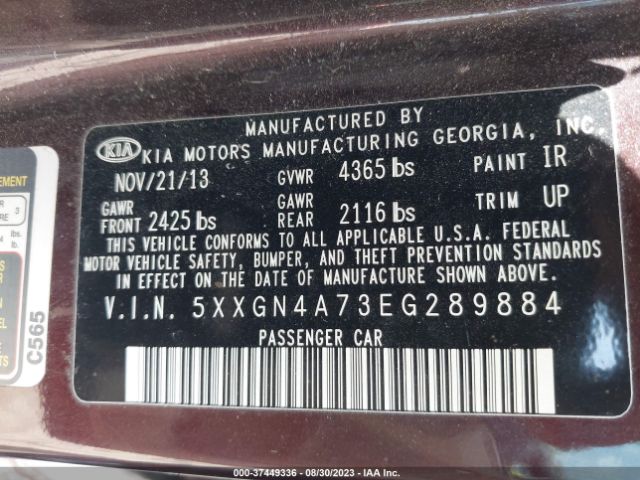 5XXGN4A73EG289884 KIA OPTIMA EX