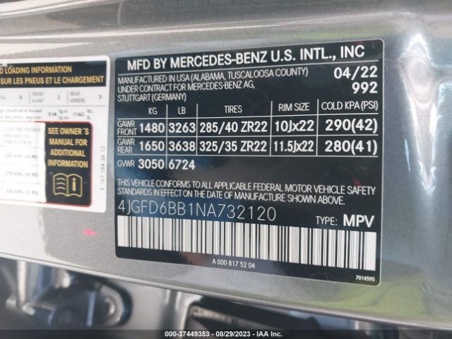 4JGFD6BB1NA732120 Mercedes-Benz Gle Amg Gle 53