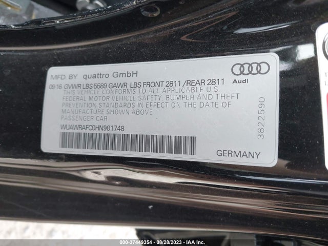 2017 Audi RS 7, VIN: WUAWRAFC0HN901748