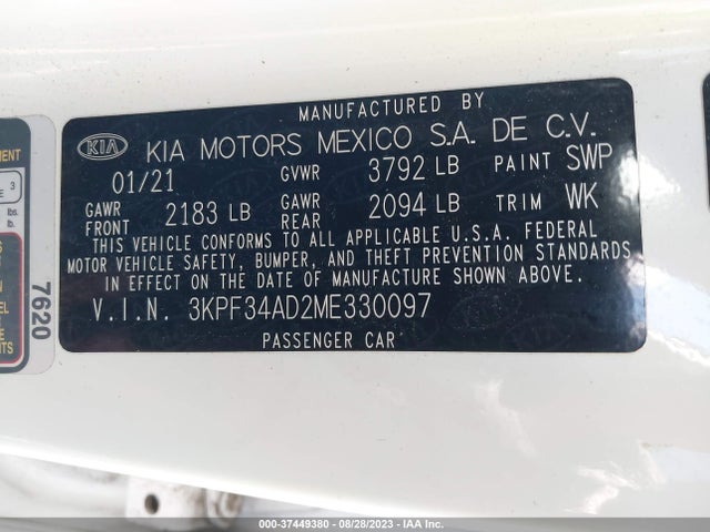 KIA Forte 2021 3KPF34AD2ME330097 Image 22