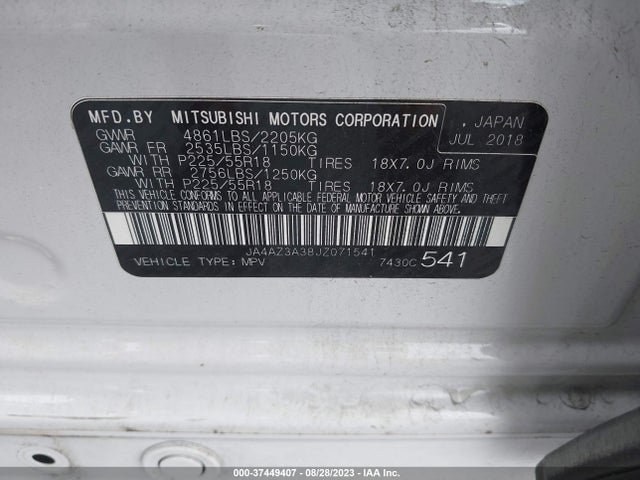 JA4AZ3A38JZ071541 Mitsubishi Outlander Es/se/sel/le