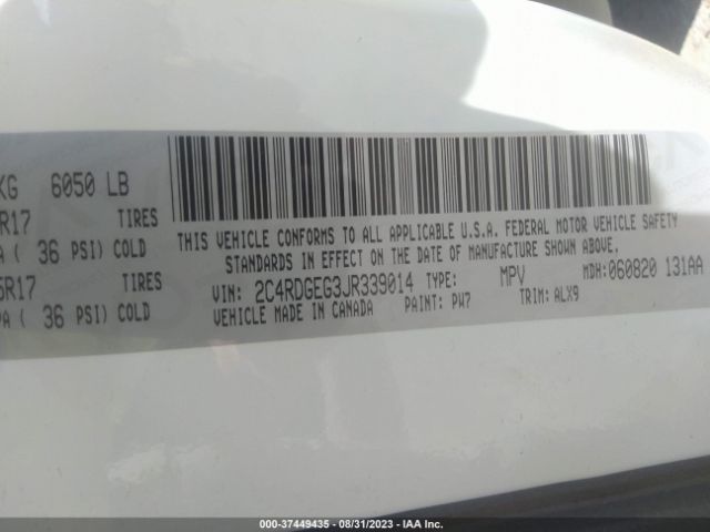 2C4RDGEG3JR339014 Dodge Grand Caravan Gt