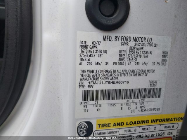 1FMJU1JT9HEA60716 Ford Expedition Xlt/king Ranch