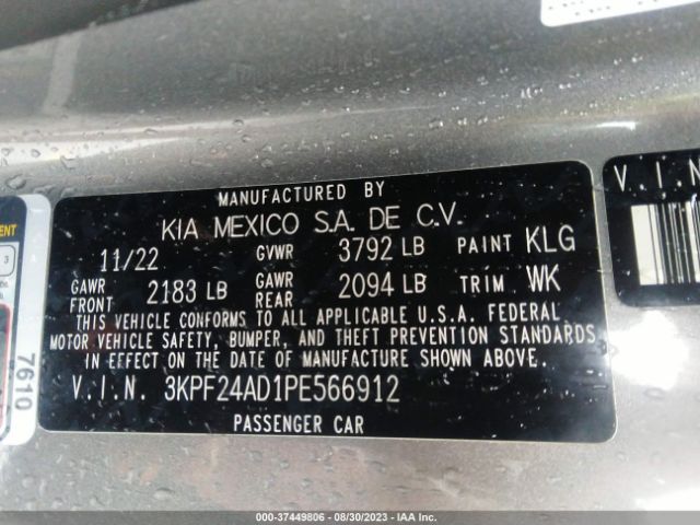 3KPF24AD1PE566912 KIA Forte Lxs