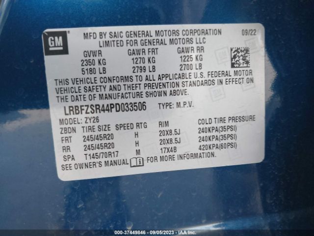 LRBFZSR44PD033506 Buick Envision Avenir