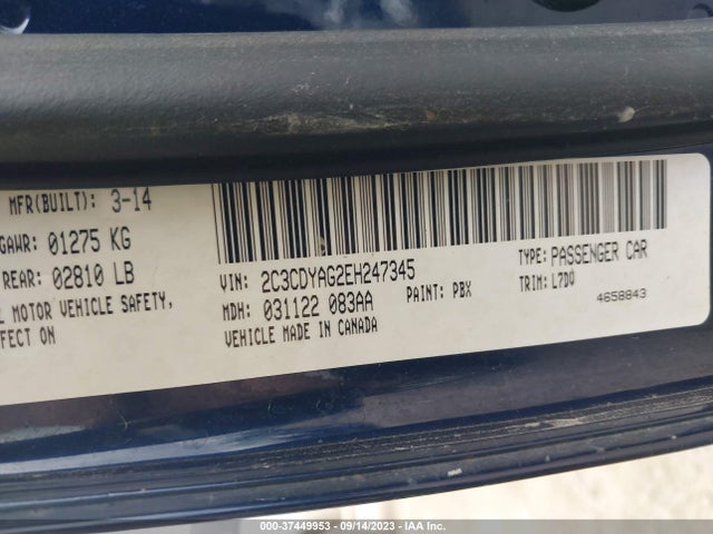 Dodge Challenger Sxt 2014 2C3CDYAG2EH247345 Image 9