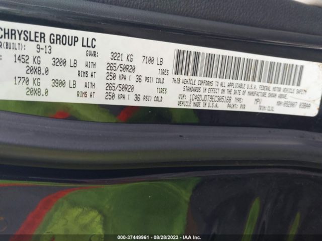 1C4SDJDT9EC305168 Dodge DURANGO LIMITED