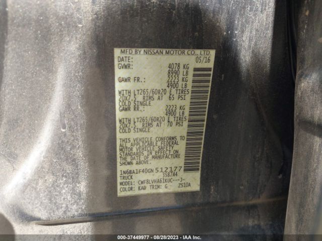 1N6BA1F40GN512177 Nissan Titan Xd Sl