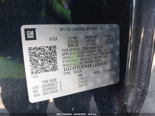 Chevrolet Colorado 4wd Lt 2019 1GCGTCEN1K1102576 Image 9