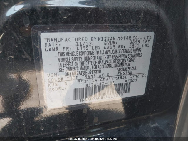 Nissan SENTRA SR 2014 3N1AB7AP8EL617310 Image 9