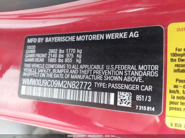 WMWXU9C09M2N82772 Mini Hardtop 4 Door Cooper S