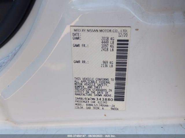 1N4BL4CW7MN343880 Nissan Altima 2.5 Sr
