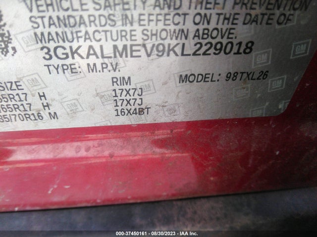GMC Terrain Sle 2019 3GKALMEV9KL229018 Image 9
