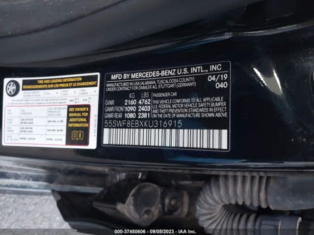 55SWF8EBXKU316915 Mercedes-Benz C-class C 300