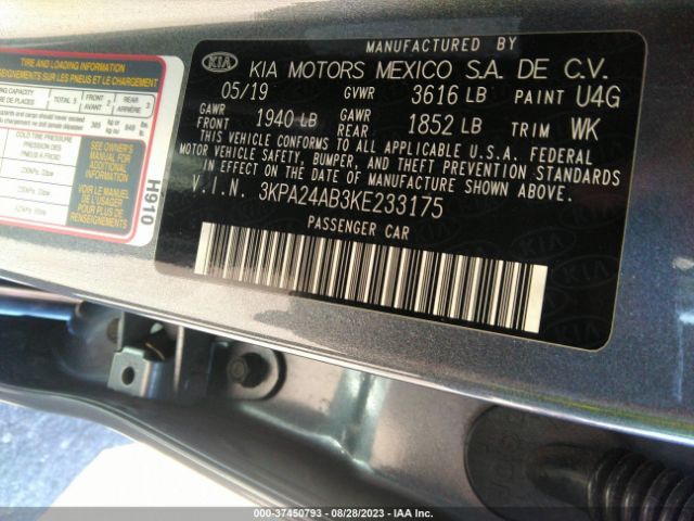 3KPA24AB3KE233175 KIA RIO S