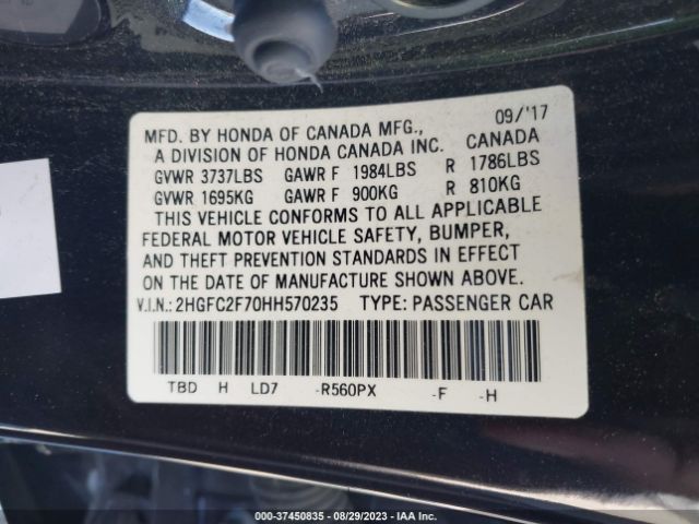 2HGFC2F70HH570235 Honda Civic Sedan Ex