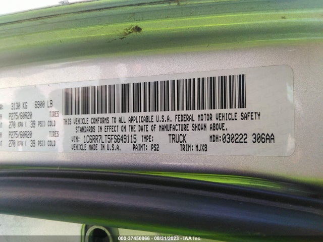 1C6RR7LT5FS649115 RAM 1500 Outdoorsman