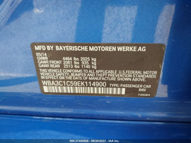 WBA3C1C59EK114900 BMW 3 Series 328i