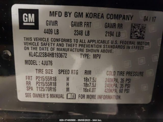 2017 BUICK ENCORE KL4CJ2SB4HB193672 Photo 8