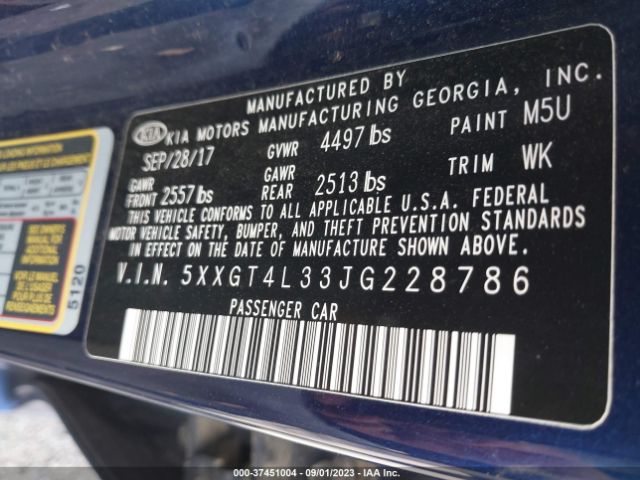 5XXGT4L33JG228786 KIA Optima Lx