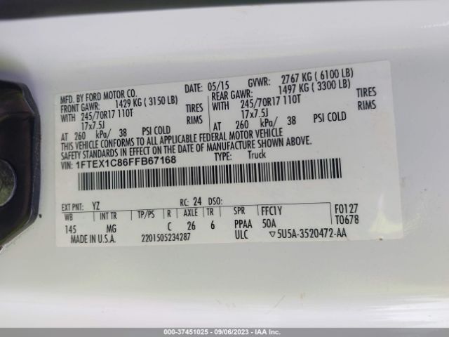 1FTEX1C86FFB67168 Ford F-150 Xl/xlt