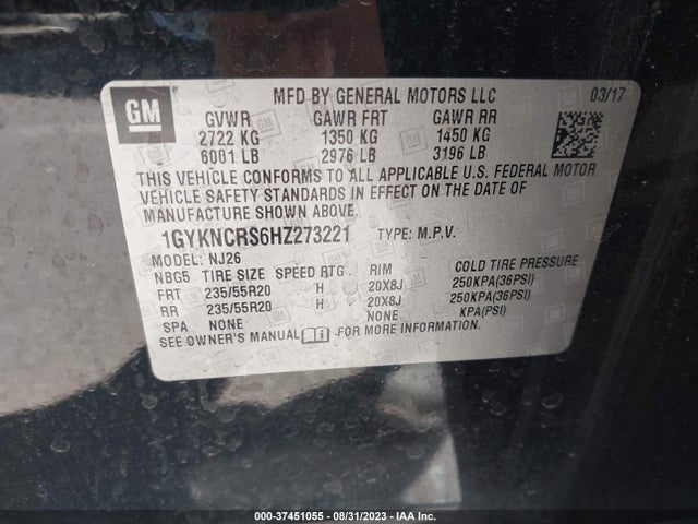 1GYKNCRS6HZ273221 Cadillac Xt5 Premium Luxury Fwd