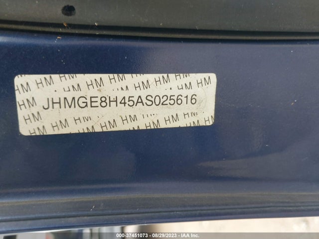 2010 HONDA FIT SPORT VIN: JHMGE8H45AS025616