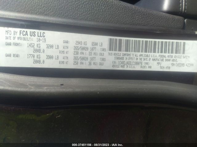 1C4RDJAG5LC188076 Dodge Durango Sxt Plus