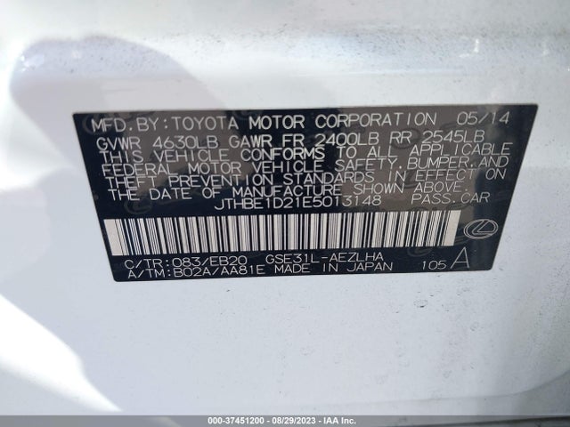 Lexus IS 350 2014 JTHBE1D21E5013148 Image 15