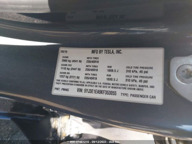 5YJ3E1EA9KF353055 Tesla Model 3 Range