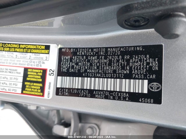 Toyota Camry 2020 4T1G31AK2LU013112 Image 23