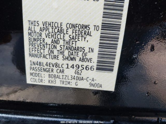 1N4BL4EV8LC149566 Nissan Altima Sl Fwd