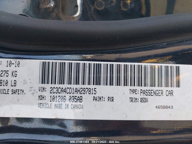 2010 CHRYSLER 300 TOURING VIN: 2C3CA4CD1AH297815