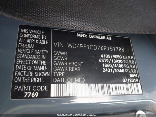 WD4PF1CD7KP151788 Mercedes-Benz SPRINTER VAN