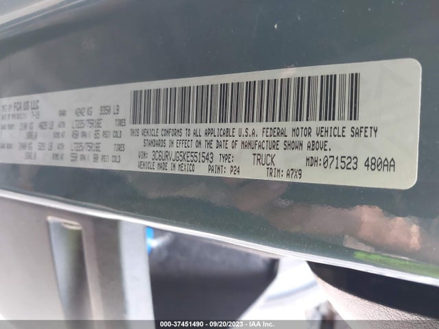 RAM Promaster Cargo Van 2019 3C6URVJG5KE551543 Image 9