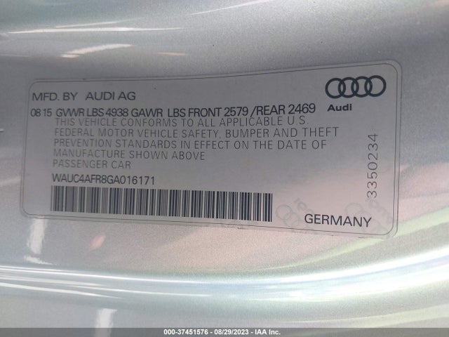 2016 Audi S5, VIN: WAUC4AFR8GA016171