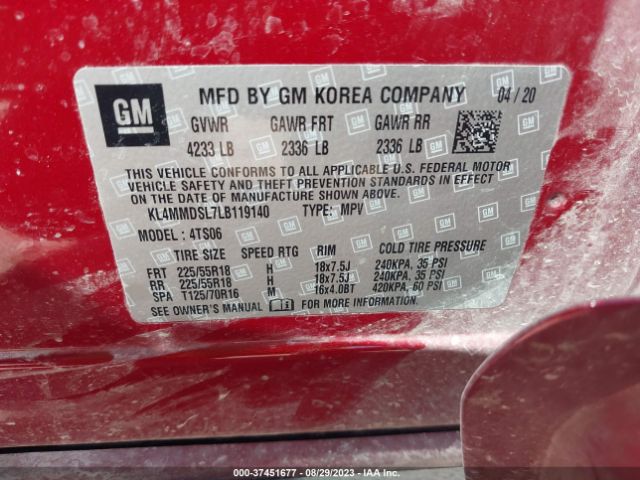 KL4MMDSL7LB119140 Buick Encore Gx Select