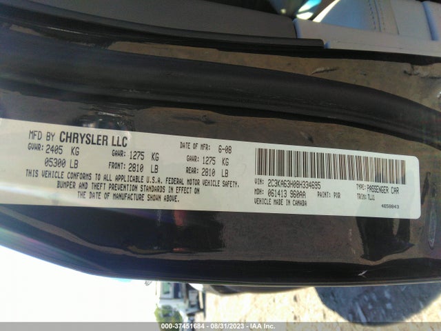 Продажа на аукционе авто 2008 Chrysler 300 C Hemi, vin: 2C3KA63H08H334695, номер лота: 37451684