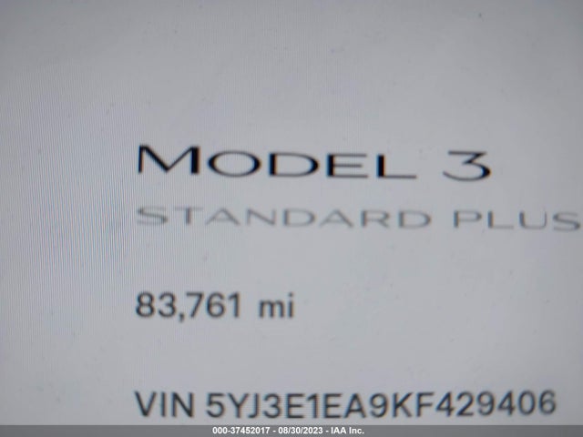 2019 Tesla 3, VIN: 5YJ3E1EA9KF429406