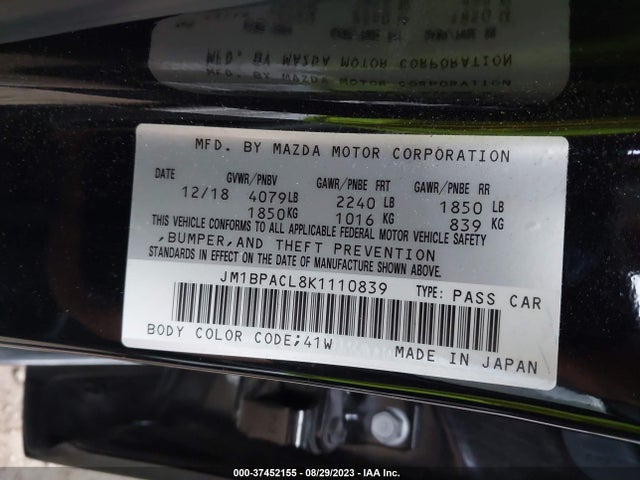 Mazda Mazda3 Sedan W/preferred Pkg 2019 JM1BPACL8K1110839 Image 16