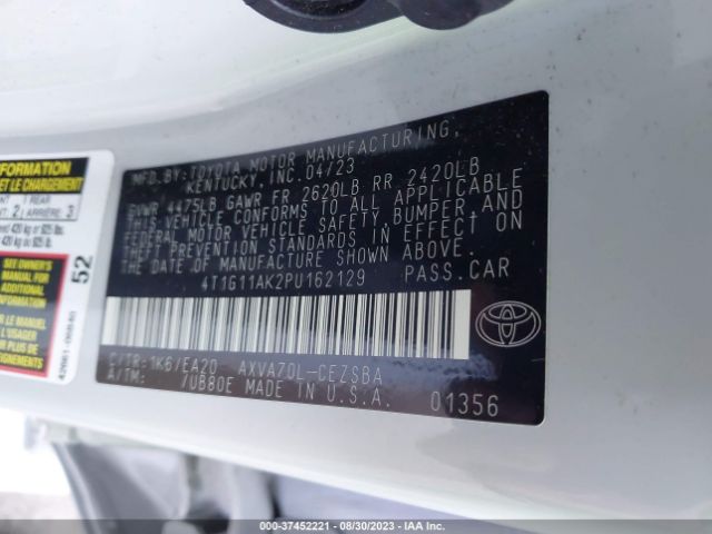 4T1G11AK2PU162129 Toyota Camry Se/se Nightshade