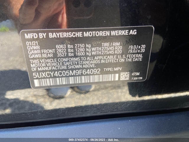 BMW X6 Sdrive40i 2021 5UXCY4C05M9F64092 Image 9