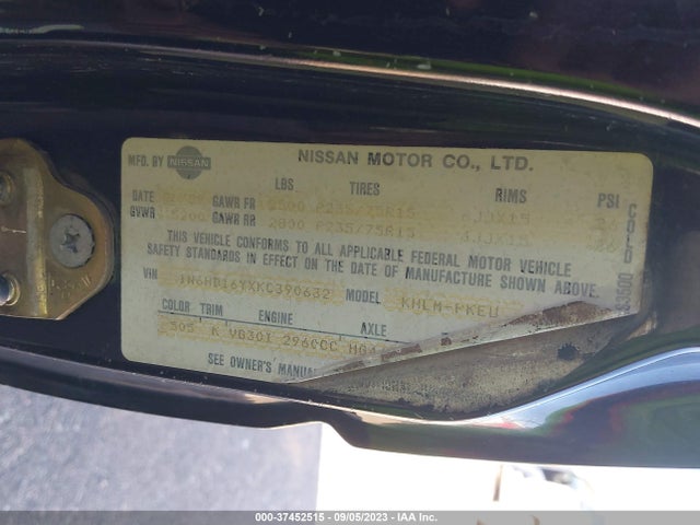 1989 NISSAN D21 KING CAB VIN: 1N6HD16YXKC390632