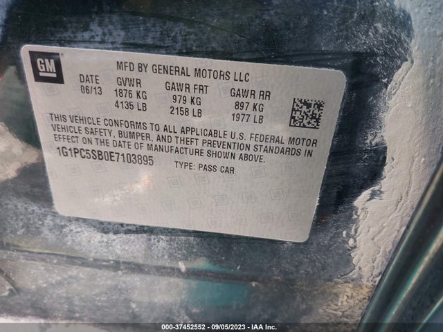 Chevrolet Cruze 1lt Auto 2014 1G1PC5SB0E7103895 Image 9